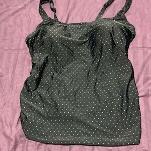 Black Krista Polka Dot swimsuit top- 2X-perfect to wear with shorts